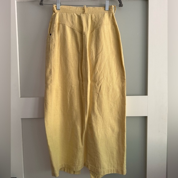 Vintage Express Butter Yellow Midi Skirt - Picture 4 of 4